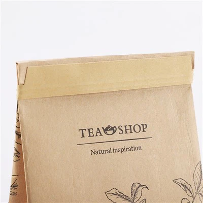 كتلة مربعة مسطحة القاع القصدير الحلوى ورقة كيس ورق الكرافت مع النافذة