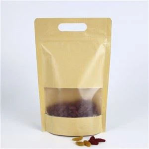 كيس ورق الكرافت زيبر مع نافذة