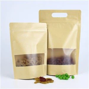 زيبر براون كرافت ورقة قابلة للإغلاق Ziplock الوقوف حقيبة زيبلوك